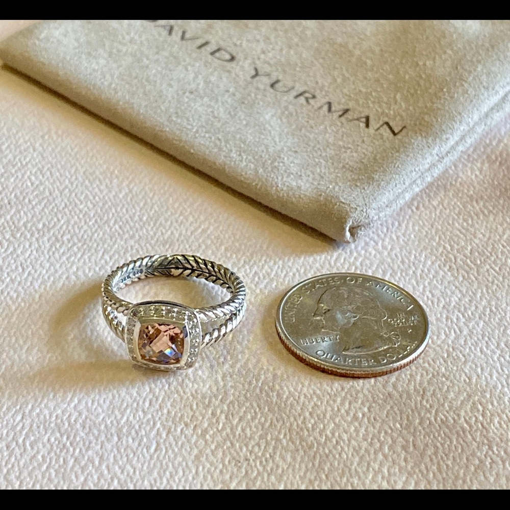 David Yurman Petite Albion Morganite Ring Size 5